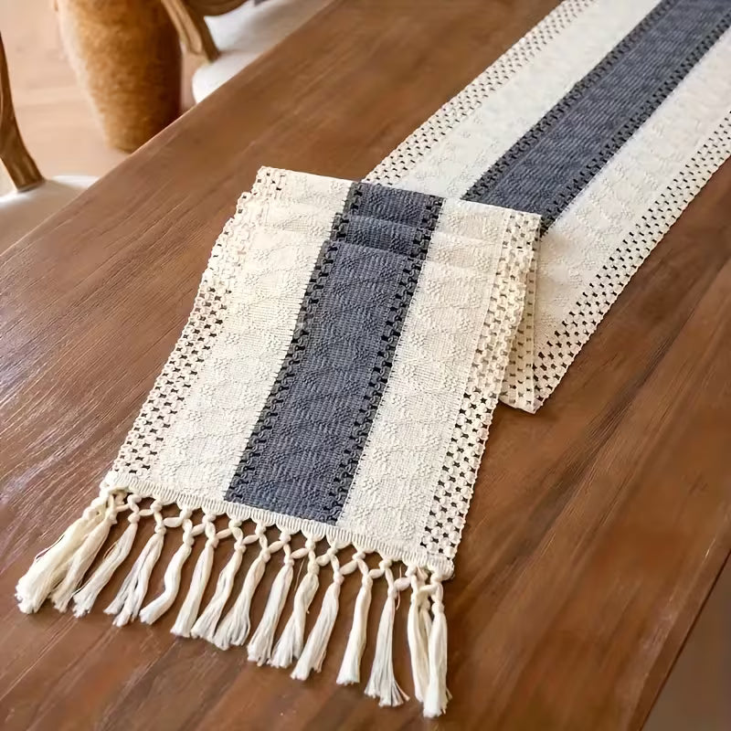 Boho Woven Fringe Tablecloth