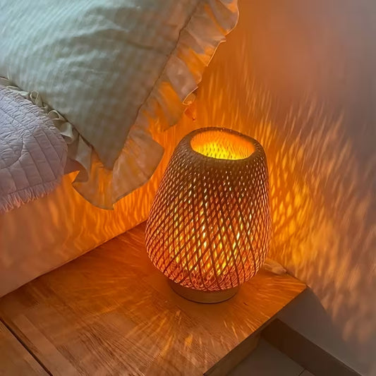 Bamboo USB Table Lamp with Wooden Base