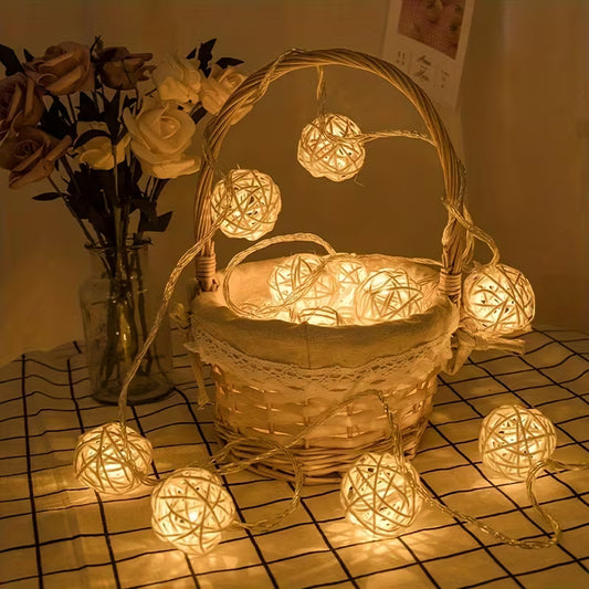 Rattan Ball String Lights