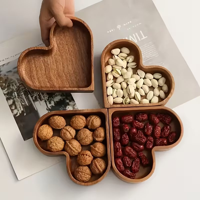 Heart-Shaped Wooden Serving Tray