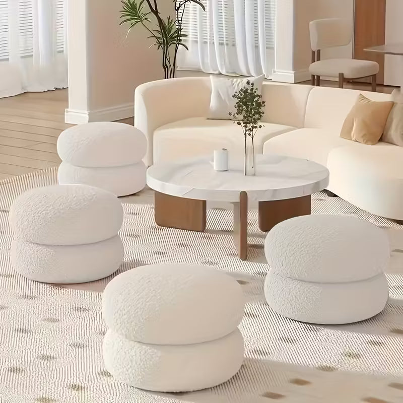 Small Round Wool Stool