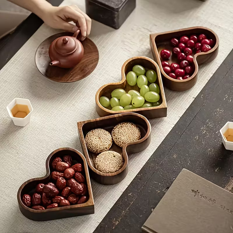 Heart-Shaped Wooden Serving Tray