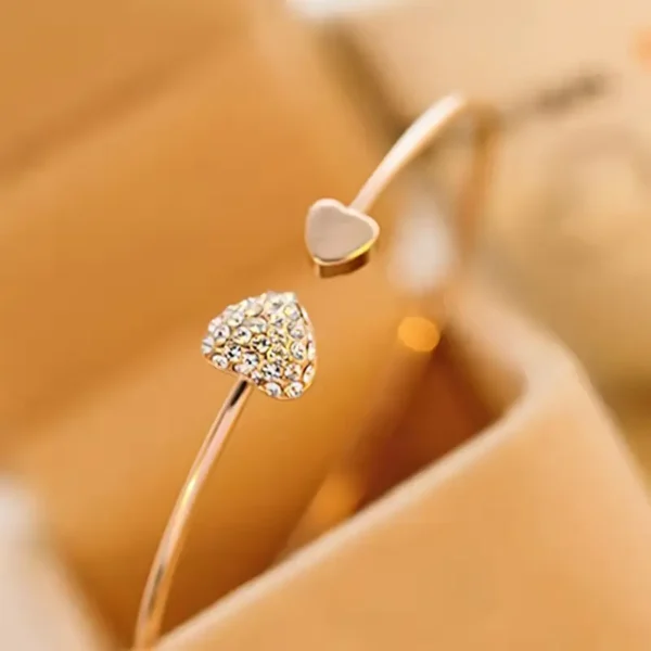 Bracelet Cœur Éclat – Strass Brillants
