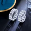 Boucles d’Oreilles Luxe Zircon – Triple Cercle – Image 2